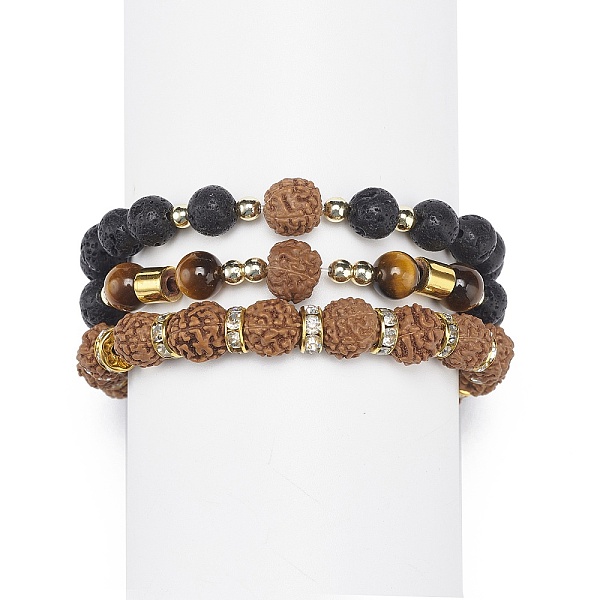 PandaHall 3Pcs 3 Style Natural Rudraksha & Tiger Eye & Lava Rock Beaded Stretch Bracelets Set, Essential Oil Gemstone Jewelry for Women...
PandaHall 3Pcs 3 Style Natural Rudraksha & Tiger Eye & Lava Rock Beaded Stretch Bracelets Set, Essential Oil Gemstone Jewelry for Women...