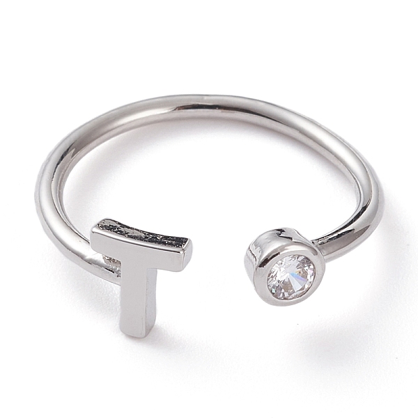 PandaHall Brass Micro Pave Clear Cubic Zirconia Cuff Rings, Open Rings, Long-Lasting Plated, Platinum, Letter T, US Size 6, Inner Diameter...
PandaHall Brass Micro Pave Clear Cubic Zirconia Cuff Rings, Open Rings, Long-Lasting Plated, Platinum, Letter T, US Size 6, Inner Diameter...