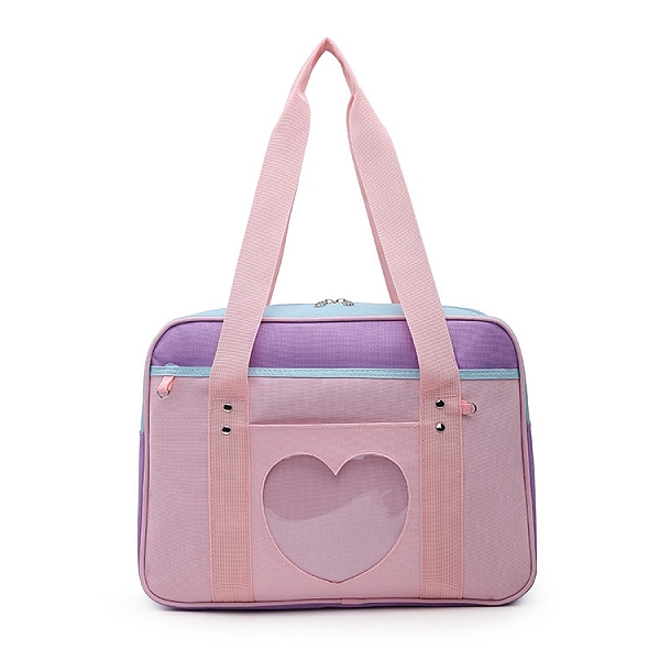 PandaHall Nylon Shoulder Bags, Rectangle Women Handbags, with Zipper Lock & Heart Clear PVC Windows, Flamingo, 36x26x13cm Nylon Pink
PandaHall Nylon Shoulder Bags, Rectangle Women Handbags, with Zipper Lock & Heart Clear PVC Windows, Flamingo, 36x26x13cm Nylon Pink
