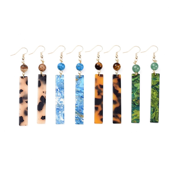 PandaHall Dangle Earrings, with Natural & Synthetic Gemstone Round Beads, Cellulose Acetate(Resin) Pendants and Real 18K Gold Plated Brass...
PandaHall Dangle Earrings, with Natural & Synthetic Gemstone Round Beads, Cellulose Acetate(Resin) Pendants and Real 18K Gold Plated Brass...