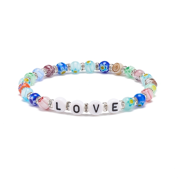PandaHall Word Love Bracelet, Colorful Millefiori Glass & Acrylic Beaded Stretch Bracelet for Women, Letter Pattern, Inner Diameter: 2-1/8...
PandaHall Word Love Bracelet, Colorful Millefiori Glass & Acrylic Beaded Stretch Bracelet for Women, Letter Pattern, Inner Diameter: 2-1/8...