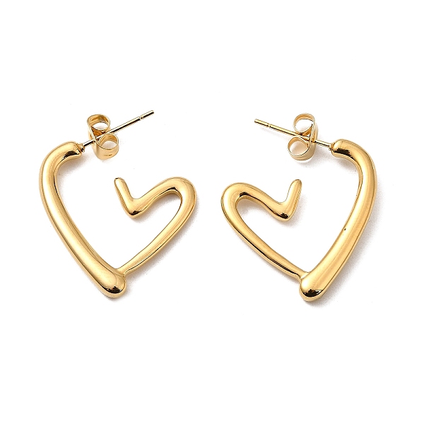 PandaHall Ion Plating(IP) 304 Stainless Steel Heart Stud Earrings, Half Hoop Earrings, Golden, 28.5x2.7mm 304 Stainless Steel Heart
PandaHall Ion Plating(IP) 304 Stainless Steel Heart Stud Earrings, Half Hoop Earrings, Golden, 28.5x2.7mm 304 Stainless Steel Heart
