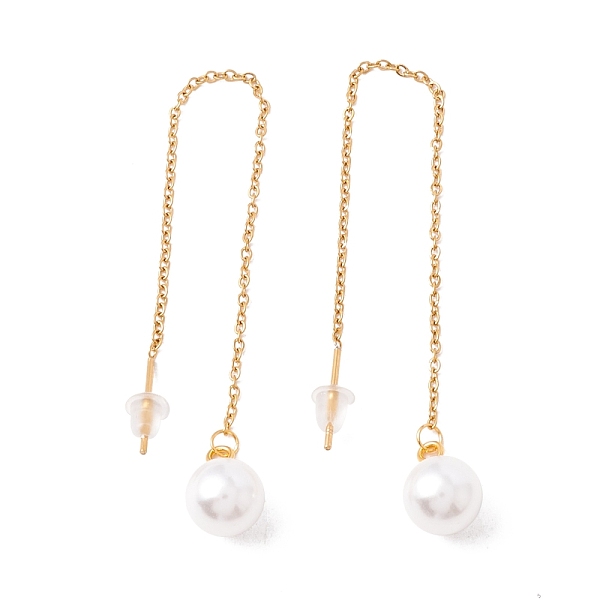 PandaHall Long Chain with Plastic Pearl Dangle Stud Earrings, 304 Stainless Steel Ear Thread for Women, Golden, 105mm, Pin: 1mm Plastic..., White
PandaHall Long Chain with Plastic Pearl Dangle Stud Earrings, 304 Stainless Steel Ear Thread for Women, Golden, 105mm, Pin: 1mm Plastic..., White
