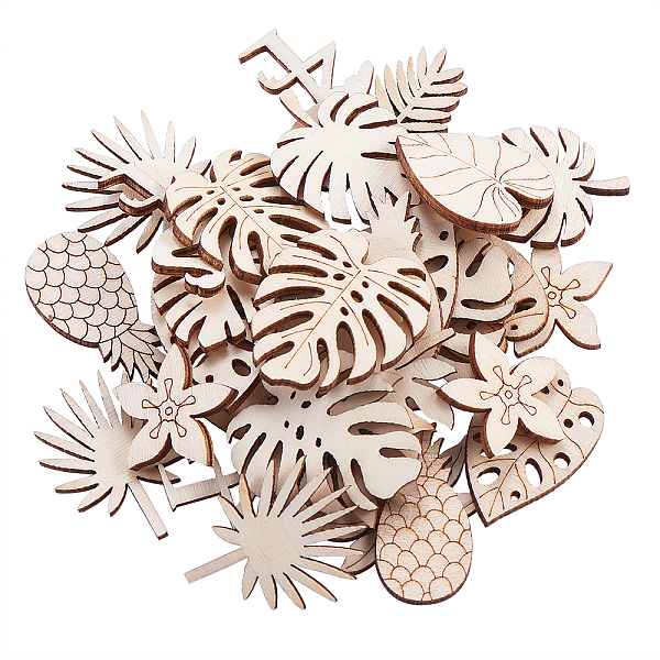 PandaHall 100Pcs Unfinished Wood Piece Decorations, DIY Craft Supplies, Hollow out Leaf & Flamingo & Pineapple & Flower, Antique White...
PandaHall 100Pcs Unfinished Wood Piece Decorations, DIY Craft Supplies, Hollow out Leaf & Flamingo & Pineapple & Flower, Antique White...