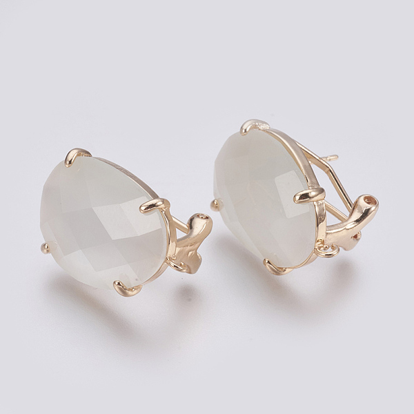 PandaHall Faceted Glass Stud Earring Findings, with Loop, Light Gold Plated Brass Findings, Oval, White, 20x15.5x6~6.5mm, Hole: 1.2mm, Pin...
PandaHall Faceted Glass Stud Earring Findings, with Loop, Light Gold Plated Brass Findings, Oval, White, 20x15.5x6~6.5mm, Hole: 1.2mm, Pin...