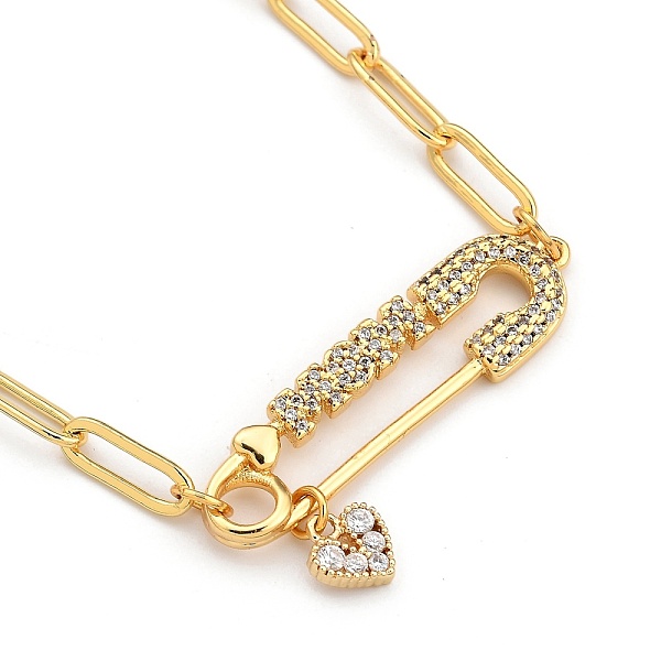 PandaHall Brass Micro Pave Cubic Zirconia Pendant Necklaces, Mother's Day Gifts, with Brass Paperclip Chains and 304 Stainless Steel Toggle..., Clear
PandaHall Brass Micro Pave Cubic Zirconia Pendant Necklaces, Mother's Day Gifts, with Brass Paperclip Chains and 304 Stainless Steel Toggle..., Clear