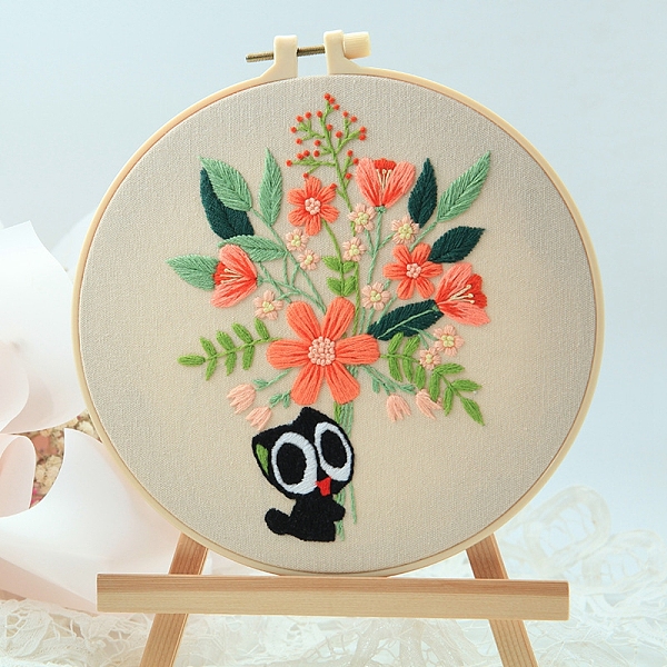 PandaHall Cat Pattern DIY Embroidery Starter Kit with Instruction Book, Embroidery Hoop, Cord and Neddle, Easy Stamped Fabric Hand Crafts..., Red
PandaHall Cat Pattern DIY Embroidery Starter Kit with Instruction Book, Embroidery Hoop, Cord and Neddle, Easy Stamped Fabric Hand Crafts..., Red