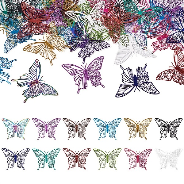 PandaHall 48Pcs 12 Colors Spray Painted 430 & 201 Stainless Steel Filigree Pendants, Etched Metal Embellishments, Butterfly, Mixed Color..., Multicolor 
PandaHall 48Pcs 12 Colors Spray Painted 430 & 201 Stainless Steel Filigree Pendants, Etched Metal Embellishments, Butterfly, Mixed Color..., Multicolor