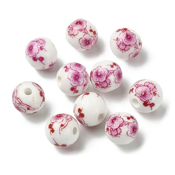 PandaHall Handmade Printed Porcelain Round Beads, with Flower Pattern, Flamingo, 10mm, Hole: 2mm Porcelain Round Pink
PandaHall Handmade Printed Porcelain Round Beads, with Flower Pattern, Flamingo, 10mm, Hole: 2mm Porcelain Round Pink
