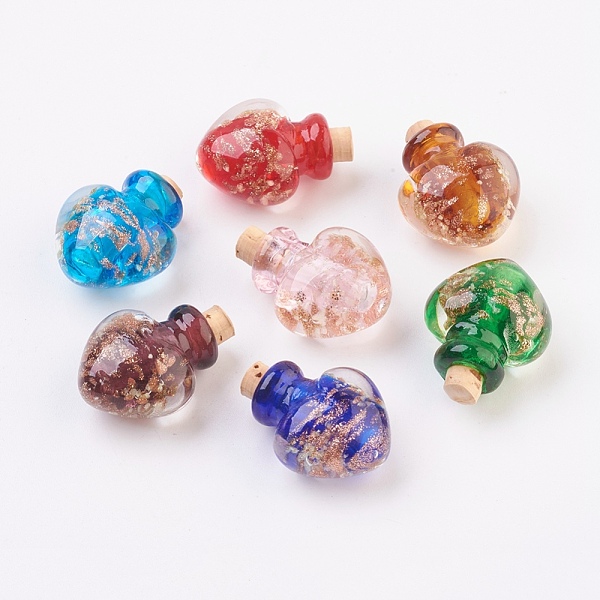 PandaHall Handmade Luminous Lampwork Perfume Bottle Pendants, Essential Oil Bottle, with Gold Sand, Heart, Mixed Color, 25~26.5mm, Hole..., Multicolor
PandaHall Handmade Luminous Lampwork Perfume Bottle Pendants, Essential Oil Bottle, with Gold Sand, Heart, Mixed Color, 25~26.5mm, Hole..., Multicolor