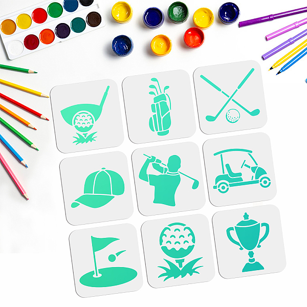 PandaHall 9Pcs 9 Styles PET Hollow Out Drawing Painting Stencils, for DIY Scrapbook, Photo Album, Golf Pattern, 150x150mm, 1pc/style Plastic...
PandaHall 9Pcs 9 Styles PET Hollow Out Drawing Painting Stencils, for DIY Scrapbook, Photo Album, Golf Pattern, 150x150mm, 1pc/style Plastic...