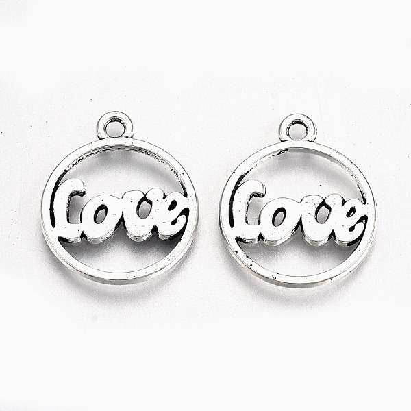 PandaHall Tibetan Style Alloy Pendants, Lead Free & Cadmium Free, for Valentine's Day, Flat Round with Word Love, Antique Silver...
PandaHall Tibetan Style Alloy Pendants, Lead Free & Cadmium Free, for Valentine's Day, Flat Round with Word Love, Antique Silver...