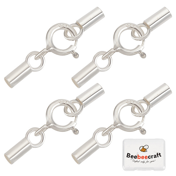 PandaHall Beebeecraft 4 Sets 925 Sterling Silver Spring Ring Clasps, with Cord Ends, Silver, 18mm, Inner Size: 1.4mm Sterling Silver
PandaHall Beebeecraft 4 Sets 925 Sterling Silver Spring Ring Clasps, with Cord Ends, Silver, 18mm, Inner Size: 1.4mm Sterling Silver