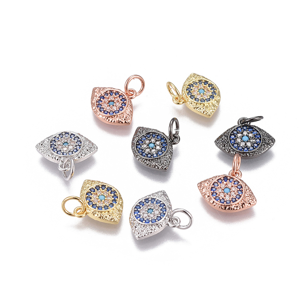 PandaHall Brass Micro Pave Cubic Zirconia Charms, Eyes, Colorful, Mixed Color, 11x13x2mm, Hole: 3.5mm Brass+Cubic Zirconia Eye
PandaHall Brass Micro Pave Cubic Zirconia Charms, Eyes, Colorful, Mixed Color, 11x13x2mm, Hole: 3.5mm Brass+Cubic Zirconia Eye