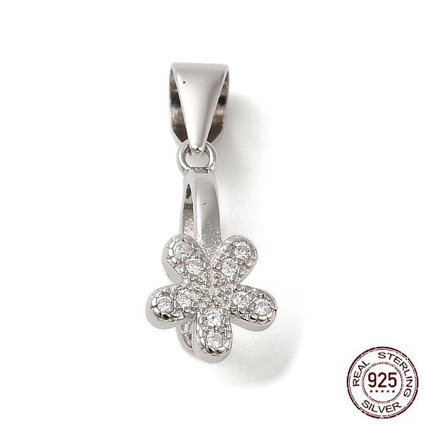 PandaHall Rhodium Plated 925 Sterling Silver Ice Pick Pinch Bails, with Micro Pave Clear Cubic Zirconia, Flower, with S925 Stamp, Real...
PandaHall Rhodium Plated 925 Sterling Silver Ice Pick Pinch Bails, with Micro Pave Clear Cubic Zirconia, Flower, with S925 Stamp, Real...
