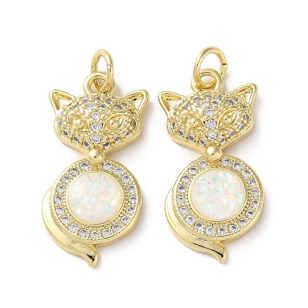 PandaHall Brass Micro Pave Clear Cubic Zirconia Pendants, with Synthetic Opal and Jump Ring, Real 18K Gold Plated, Fox, 23x11x4.4mm, Hole...
PandaHall Brass Micro Pave Clear Cubic Zirconia Pendants, with Synthetic Opal and Jump Ring, Real 18K Gold Plated, Fox, 23x11x4.4mm, Hole...