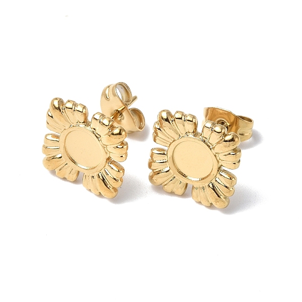 PandaHall Ion Plating(IP) 304 Stainless Steel Stud Earring Findings, Flower with Round Tray Earring Settings, with Ear Nuts, Real 18K Gold...
PandaHall Ion Plating(IP) 304 Stainless Steel Stud Earring Findings, Flower with Round Tray Earring Settings, with Ear Nuts, Real 18K Gold...