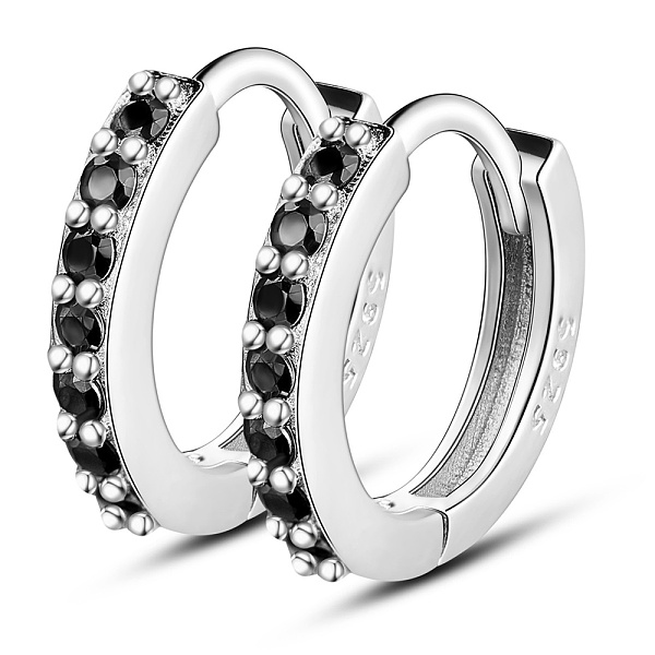 PandaHall SHEGRACE Rhodium Plated 925 Sterling Silver Hoop Earrings, with Black Cubic Zirconia, with S925 Stamp, Platinum, 12.3mm Sterling...
PandaHall SHEGRACE Rhodium Plated 925 Sterling Silver Hoop Earrings, with Black Cubic Zirconia, with S925 Stamp, Platinum, 12.3mm Sterling...