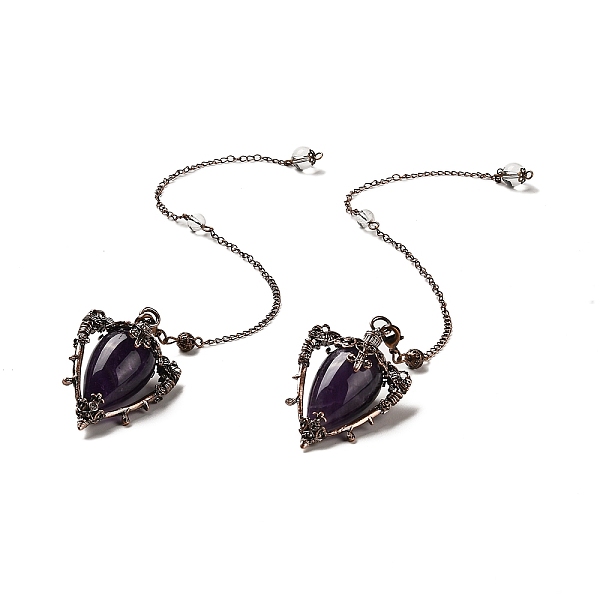PandaHall Natural Amethyst Triangle Dowsing Pendulum Pendants, with Quartz Crystal Round Beads, Rack Plating Alloy Findings & Chains...
PandaHall Natural Amethyst Triangle Dowsing Pendulum Pendants, with Quartz Crystal Round Beads, Rack Plating Alloy Findings & Chains...