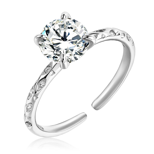 PandaHall Rhodium Plated 925 Sterling Silver Open Cuff Ring, Clear Cubic Zirconia Diamond Shape Thin Ring for Women, Platinum, US Size 5 1/4...
PandaHall Rhodium Plated 925 Sterling Silver Open Cuff Ring, Clear Cubic Zirconia Diamond Shape Thin Ring for Women, Platinum, US Size 5 1/4...