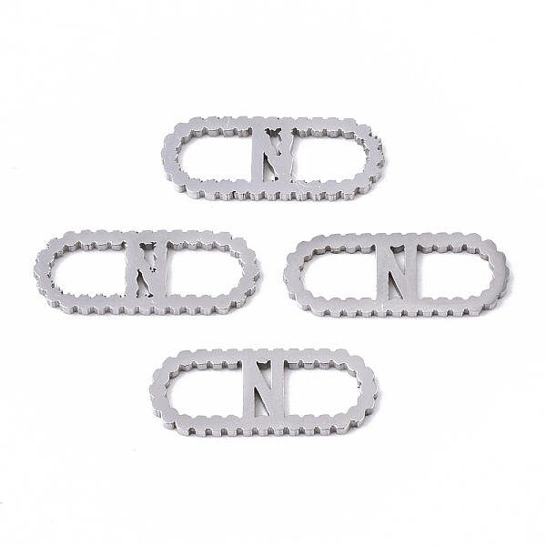 PandaHall 201 Stainless Steel Links Connectors, Laser Cut, Oval with Letter, Stainless Steel Color, Letter.N, 15x6x1mm, Hole: 4x5~7mm 201...
PandaHall 201 Stainless Steel Links Connectors, Laser Cut, Oval with Letter, Stainless Steel Color, Letter.N, 15x6x1mm, Hole: 4x5~7mm 201...