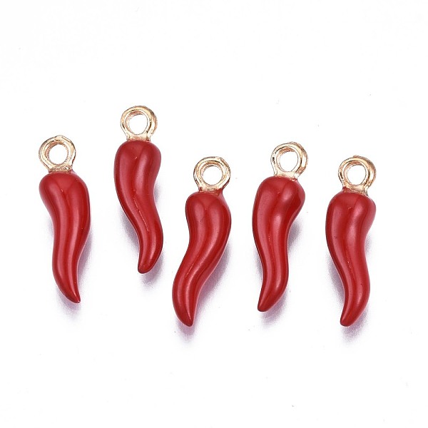 PandaHall Alloy Enamel Pendants, Cadmium Free & Nickel Free & Lead Free, Light Gold, Hot Horn of Plenty/Italian Horn Cornicello Charms, Red...
PandaHall Alloy Enamel Pendants, Cadmium Free & Nickel Free & Lead Free, Light Gold, Hot Horn of Plenty/Italian Horn Cornicello Charms, Red...