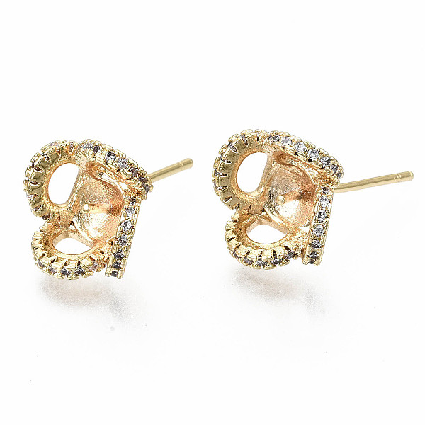 PandaHall Brass Micro Pave Clear Cubic Zirconia Stud Earring Findings, for Half Drilled Beads, Nickel Free, Real 18K Gold Plated, 11x11mm...
PandaHall Brass Micro Pave Clear Cubic Zirconia Stud Earring Findings, for Half Drilled Beads, Nickel Free, Real 18K Gold Plated, 11x11mm...