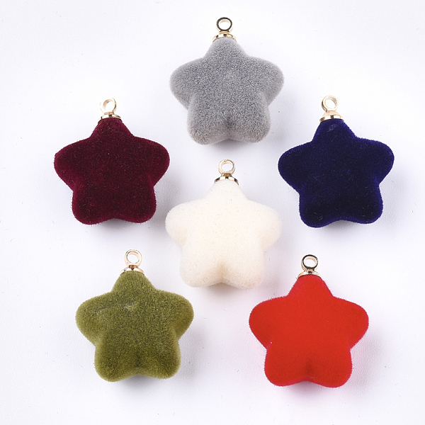 PandaHall Flocky Acrylic Pendants, with Brass Findings, Star, Golden, Mixed Color, 20.5x17x10.5mm, Hole: 1.6mm Brass+Acrylic Star Multicolor
PandaHall Flocky Acrylic Pendants, with Brass Findings, Star, Golden, Mixed Color, 20.5x17x10.5mm, Hole: 1.6mm Brass+Acrylic Star Multicolor