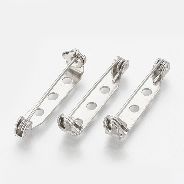 PandaHall Iron Brooch Findings, Back Bar Pins, Platinum, 39.5x4.5mm, Hole: 2mm, pin: 0.5mm Iron
PandaHall Iron Brooch Findings, Back Bar Pins, Platinum, 39.5x4.5mm, Hole: 2mm, pin: 0.5mm Iron