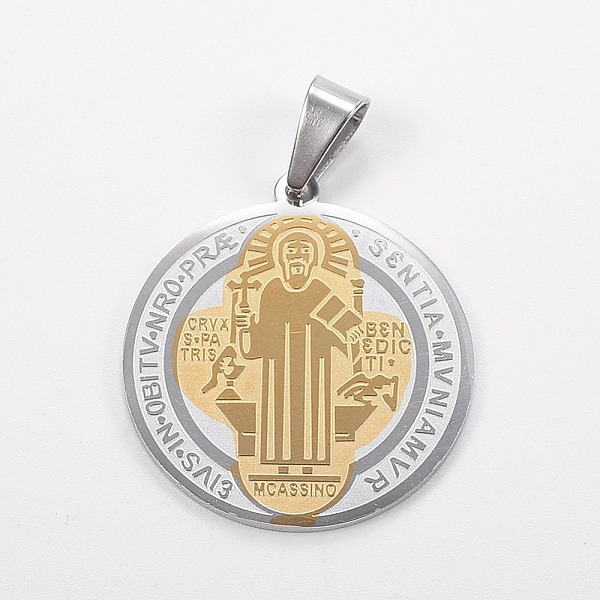 PandaHall Trendy Necklace Findings Two Tone Flat Round with San Benito 304 Stainless Steel Pendants, Golden & Stainless Steel Color...
PandaHall Trendy Necklace Findings Two Tone Flat Round with San Benito 304 Stainless Steel Pendants, Golden & Stainless Steel Color...