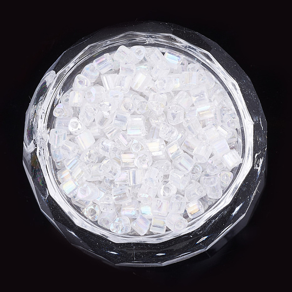PandaHall Glass Seed Beads, Transparent Colours Rainbow, Triangle Hole, Clear AB, 2.5x2.5x2.5mm, Hole: 1mm, about 450g/bag Glass Triangle..., White
PandaHall Glass Seed Beads, Transparent Colours Rainbow, Triangle Hole, Clear AB, 2.5x2.5x2.5mm, Hole: 1mm, about 450g/bag Glass Triangle..., White