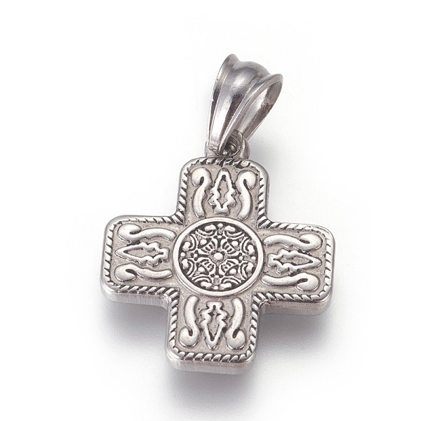 PandaHall 304 Stainless Steel Pendants, Cross, Stainless Steel Color, 21.5x18x2.5mm, Hole: 4.5x6mm 304 Stainless Steel Cross
PandaHall 304 Stainless Steel Pendants, Cross, Stainless Steel Color, 21.5x18x2.5mm, Hole: 4.5x6mm 304 Stainless Steel Cross