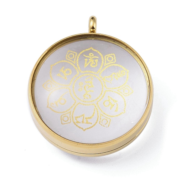 PandaHall 304 Stainless Steel Pendants, with Glass, Flat Round, Golden, 37.5x31.5x16mm, Hole: 4mm Stainless Steel+Glass Flat Round
PandaHall 304 Stainless Steel Pendants, with Glass, Flat Round, Golden, 37.5x31.5x16mm, Hole: 4mm Stainless Steel+Glass Flat Round