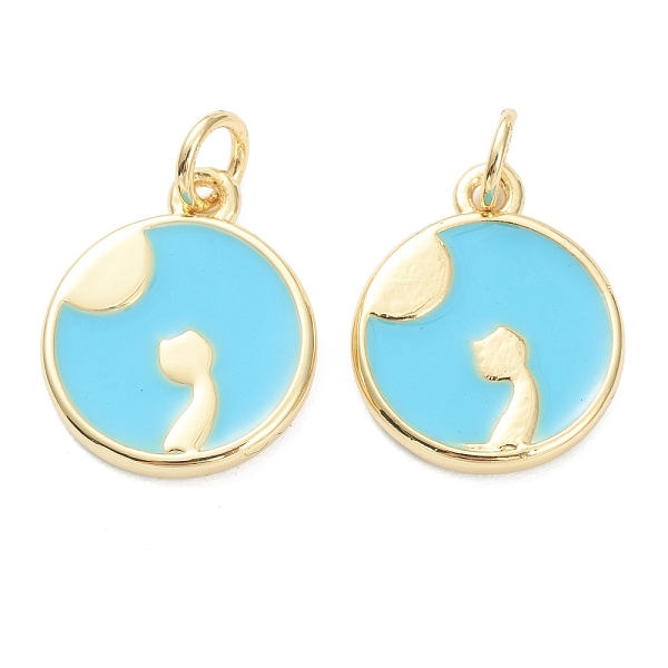 PandaHall Brass Enamel Pendants, Long-Lasting Plated, Real 18K Gold Plated, Flat Round with Moon and Cat, Light Blue, 15.5x13x2mm, Hole: 3mm...
PandaHall Brass Enamel Pendants, Long-Lasting Plated, Real 18K Gold Plated, Flat Round with Moon and Cat, Light Blue, 15.5x13x2mm, Hole: 3mm...