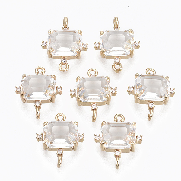PandaHall Glass Links connectors, with Brass Micro Pave Cubic Zirconia, Faceted, Cuboid, Light Gold, Clear, 17.5x14x5.5mm, Hole: 1.2mm...
PandaHall Glass Links connectors, with Brass Micro Pave Cubic Zirconia, Faceted, Cuboid, Light Gold, Clear, 17.5x14x5.5mm, Hole: 1.2mm...