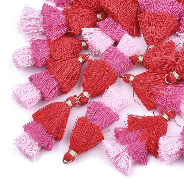 PandaHall Polycotton(Polyester Cotton) Tassel Pendant Decorations, with Iron Findings, Golden, Colorful, 39~40x19~26x6~7mm, Hole: 4mm...
PandaHall Polycotton(Polyester Cotton) Tassel Pendant Decorations, with Iron Findings, Golden, Colorful, 39~40x19~26x6~7mm, Hole: 4mm...