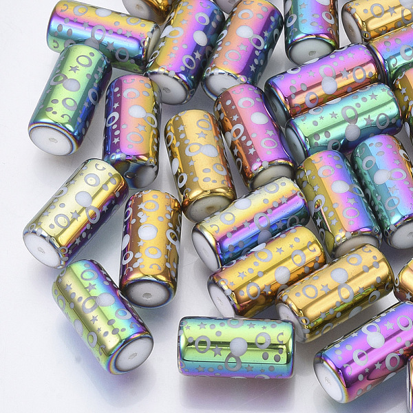 PandaHall Electroplate Glass Beads, Column with Dot and Star Pattern, Colorful, 20x10mm, Hole: 1.2mm, about 50pcs/bag Glass Others
PandaHall Electroplate Glass Beads, Column with Dot and Star Pattern, Colorful, 20x10mm, Hole: 1.2mm, about 50pcs/bag Glass Others