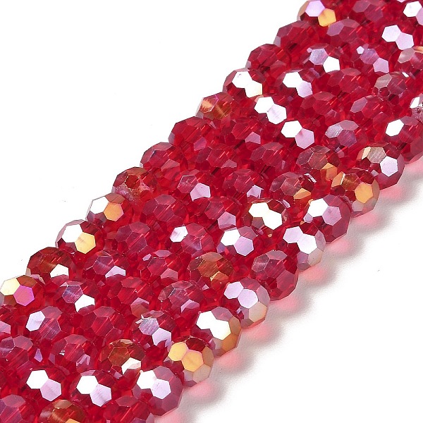 PandaHall Transparent Glass Beads, 32 Facets, AB Color Plated, Round, Cerise, 8x7~7.5mm, Hole: 1.5mm, about 66pcs/strand, 18.82''~19.06''..., Red
PandaHall Transparent Glass Beads, 32 Facets, AB Color Plated, Round, Cerise, 8x7~7.5mm, Hole: 1.5mm, about 66pcs/strand, 18.82''~19.06''..., Red