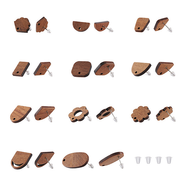 PandaHall Fashewelry 22Pairs 11 Style Walnut Wood Stud Earring Findings, with Hole and 304 Stainless Steel Pin, with 100Pcs Plastic Ear Nut..., Brown
PandaHall Fashewelry 22Pairs 11 Style Walnut Wood Stud Earring Findings, with Hole and 304 Stainless Steel Pin, with 100Pcs Plastic Ear Nut..., Brown