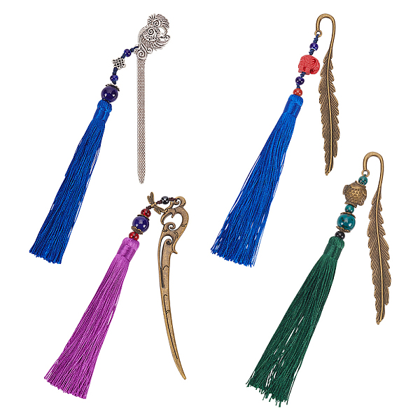 PandaHall FINGERINSPIRE 4 Styles Chinese Style Metal Bookmarks with Tassel Alloy Feather Dragon Phoenix Bookmarks Colorful Tassel Book Marks..., Multicolor
PandaHall FINGERINSPIRE 4 Styles Chinese Style Metal Bookmarks with Tassel Alloy Feather Dragon Phoenix Bookmarks Colorful Tassel Book Marks..., Multicolor