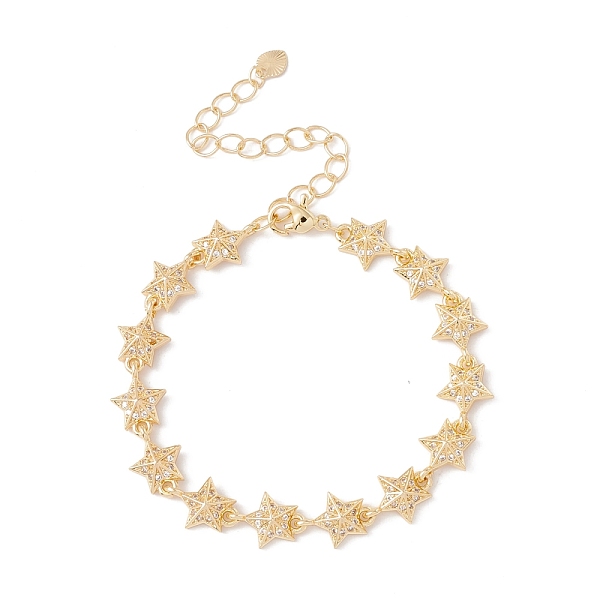 PandaHall Clear Cubic Zirconia Pentagram Star Link Chains Bracelet, Brass Jewelry for Women, Cadmium Free & Lead Free, Real 18K Gold Plated...
PandaHall Clear Cubic Zirconia Pentagram Star Link Chains Bracelet, Brass Jewelry for Women, Cadmium Free & Lead Free, Real 18K Gold Plated...