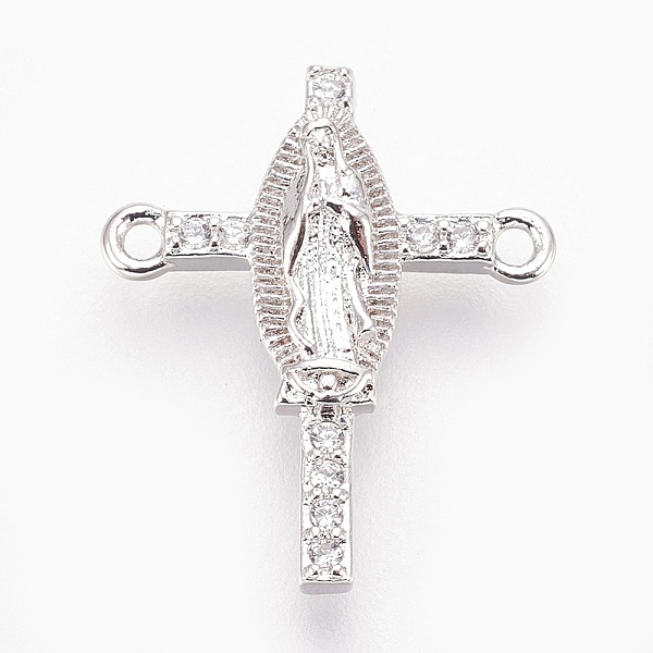 PandaHall Brass Micro Pave Cubic Zirconia Links, Lead Free & Cadmium Free & Nickel Free, Long-Lasting Plated, Cross with Virgin Mary, Clear...
PandaHall Brass Micro Pave Cubic Zirconia Links, Lead Free & Cadmium Free & Nickel Free, Long-Lasting Plated, Cross with Virgin Mary, Clear...