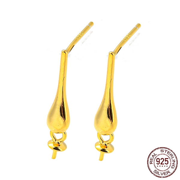 PandaHall Teardrop 925 Sterling Silver Stud Earring Findings, for Half Drilled Beads, with S925 Stamp, Real 18K Gold Plated, 18x3.5mm, Pin...
PandaHall Teardrop 925 Sterling Silver Stud Earring Findings, for Half Drilled Beads, with S925 Stamp, Real 18K Gold Plated, 18x3.5mm, Pin...