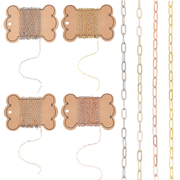 PandaHall 8M 4 Colors Brass Paperclip Chains, Drawn Elongated Cable Chains, Unwelded, Mixed Color, Link: 6x3x0.5mm, 2m/color Brass
PandaHall 8M 4 Colors Brass Paperclip Chains, Drawn Elongated Cable Chains, Unwelded, Mixed Color, Link: 6x3x0.5mm, 2m/color Brass