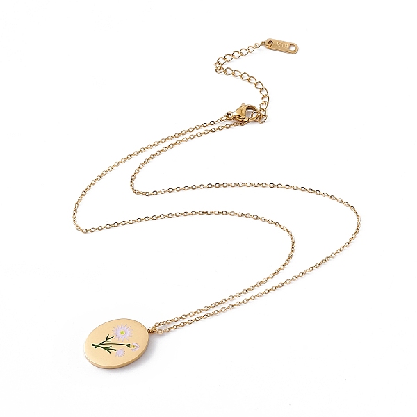 PandaHall Enamel Oval with Birth Flower Pendant Necklace, Golden 304 Stainless Steel Jewelry for Women, September Aster, 15.67~16.26 inch...
PandaHall Enamel Oval with Birth Flower Pendant Necklace, Golden 304 Stainless Steel Jewelry for Women, September Aster, 15.67~16.26 inch...