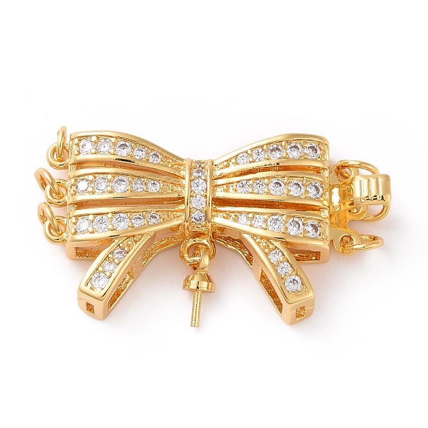 PandaHall 3-Strand 6-Hole Brass Micro Pave Clear Cubic Zirconia Box Clasps, Multi-Strand Clasps, with Pin for Half Drilled Beads, Bowknot...
PandaHall 3-Strand 6-Hole Brass Micro Pave Clear Cubic Zirconia Box Clasps, Multi-Strand Clasps, with Pin for Half Drilled Beads, Bowknot...