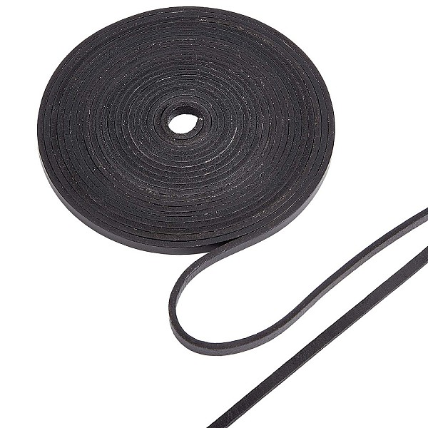 PandaHall Gorgecraft Flat Cowhide Leather Cord, for Jewelry Making, Black, 6x3mm Cowhide Flat Black
PandaHall Gorgecraft Flat Cowhide Leather Cord, for Jewelry Making, Black, 6x3mm Cowhide Flat Black