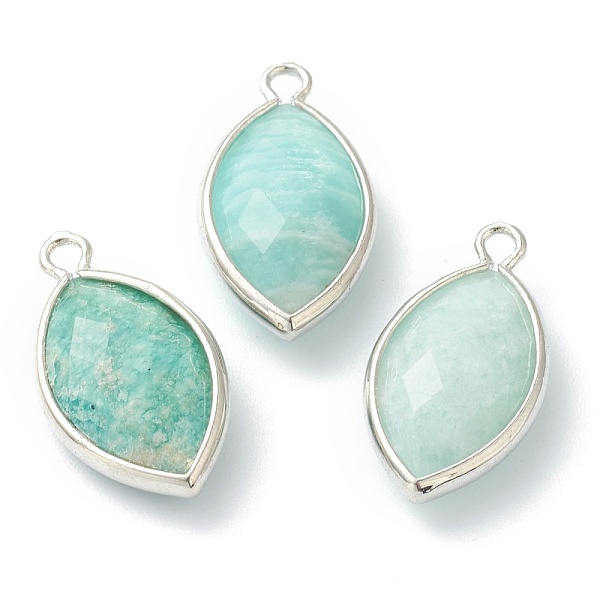 PandaHall Natural Amazonite Pendants, with Platinum Brass Edge, Faceted, Horse Eye, 22x12x5.5mm, Hole: 1.8mm Amazonite Eye
PandaHall Natural Amazonite Pendants, with Platinum Brass Edge, Faceted, Horse Eye, 22x12x5.5mm, Hole: 1.8mm Amazonite Eye
