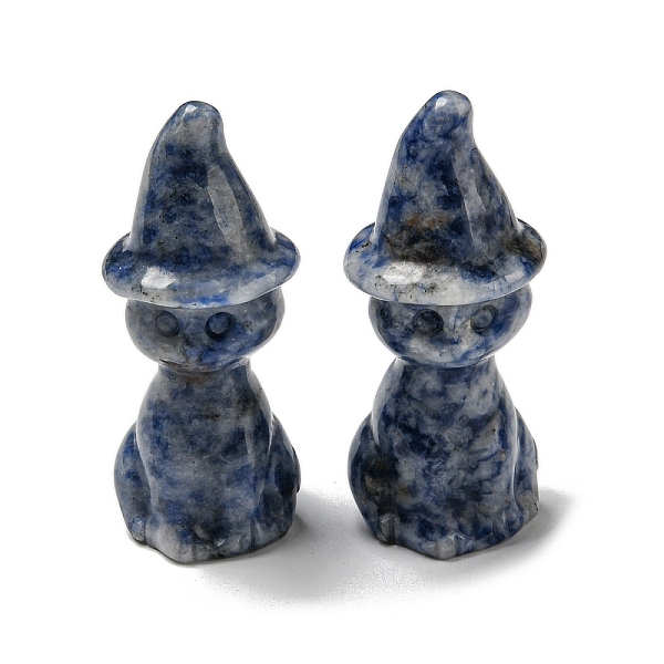 PandaHall Natural Blue Spot Jasper Carved Healing Cat with Witch Hat Figurines, Reiki Energy Stone Display Decorations, 48~50x19~21mm Blue...
PandaHall Natural Blue Spot Jasper Carved Healing Cat with Witch Hat Figurines, Reiki Energy Stone Display Decorations, 48~50x19~21mm Blue...