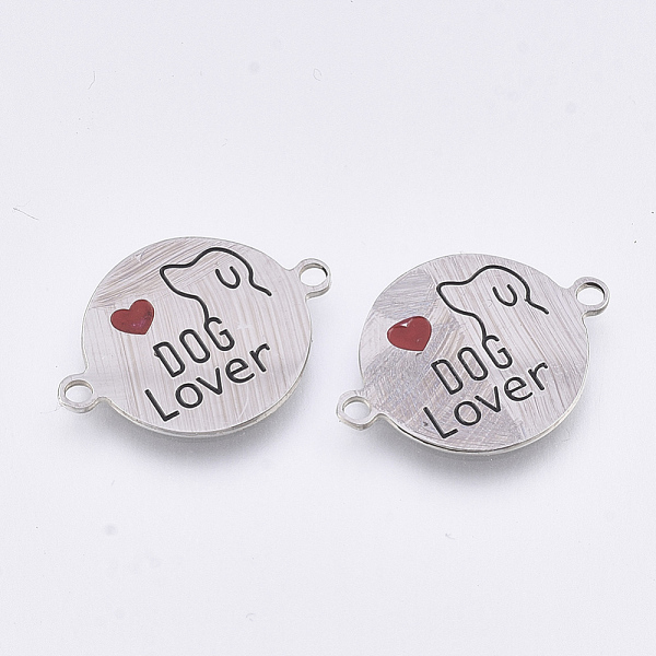 PandaHall 304 Stainless Steel Links connectors, with Enamel, Love Pet Theme, Flat Round with Word Dog Lover, Stainless Steel Color..., Red
PandaHall 304 Stainless Steel Links connectors, with Enamel, Love Pet Theme, Flat Round with Word Dog Lover, Stainless Steel Color..., Red